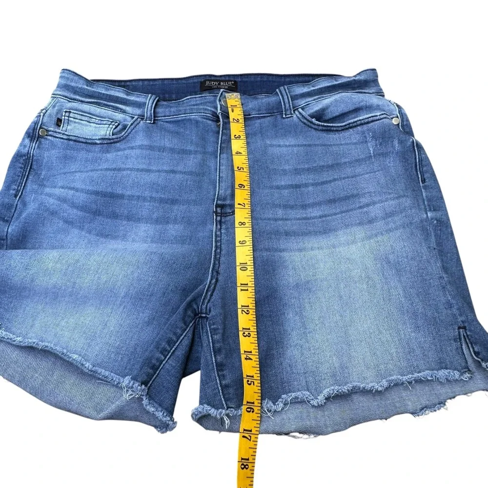 Judy Blue Denim Shorts Bundle of 2 Light & Medium Wash Distressed Raw Hem 3X